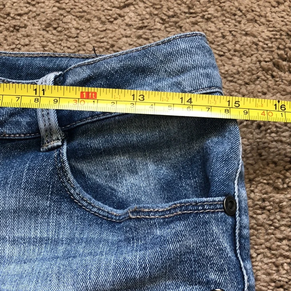 True‎ Craft Short Girls Size 16 Denim Blue Teen Junior Cuffed Raw Hem